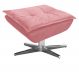 Puff Decorativo Sala de Estar Base Giratória Cromada Opla Suede Rose - Ibiza