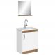 Conjunto Para Banheiro Gabinete Lavatório e Espelheira Cesana 50cm B06 Branco Carvalho - Lyam Decor