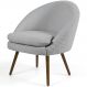 Poltrona Decorativa Fixa Pés Palito Rafa D02 Tressê Linho Cinza D-315 - Lyam Decor
