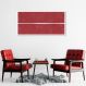 Quadro Vermelho Linha Minimalista 60x30 Caixa Branco