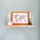 Prateleira de Parede de Ferro e Madeira Bracket Industrial 50cm Natural e Branco