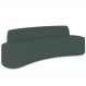 Sofá 3 Lugares Curvo Sala de Estar Living Cancún D02 Linho Verde Musgo 210 cm C-117 - Lyam Decor