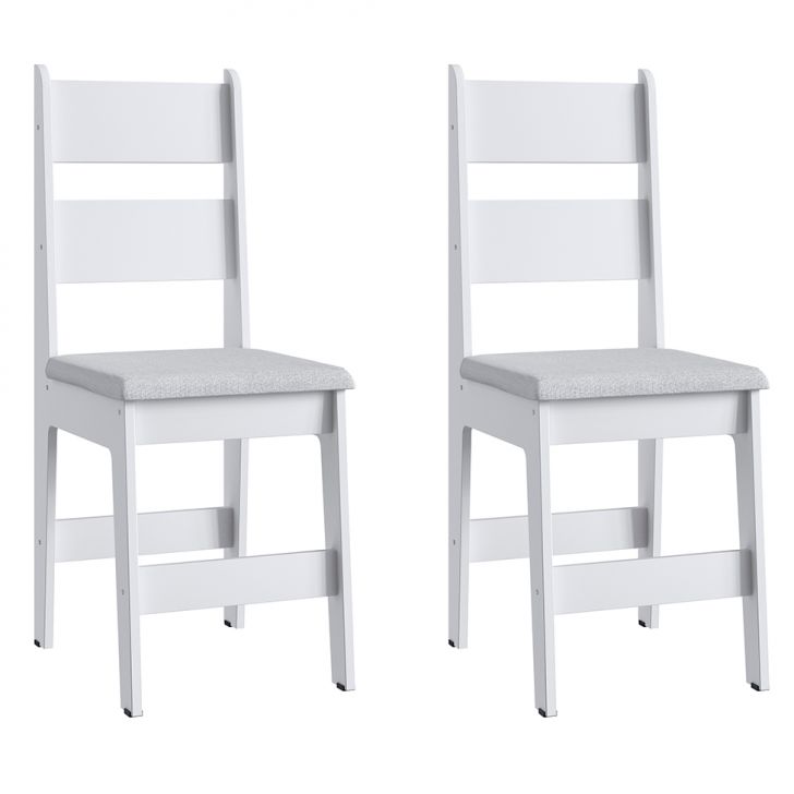 Conjunto Com 2 Cadeiras De Cozinha Milano Branco