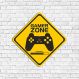 Placa Decorativa Gamer Zone Fundo Amarelo- Medio 30x30cm