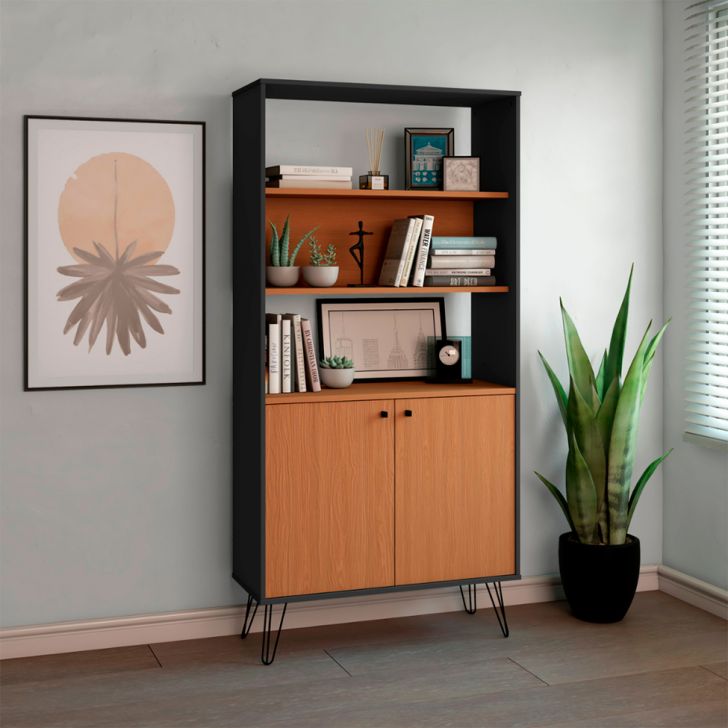 Estante Hit 2 PT Freijó e Preta