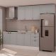 Image of Cozinha Compacta Iluminata 8 Portas 4 Gavetas Branca e Fendi MO895CL35HZGMOB