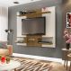 Painel para TV Lourosa Off White Cinomomo Pintura 3D Ripada