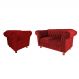 Conjunto Sofa Namoradeira Chesterfield Capitone Luis XV Suede Bordô / decoracao, sala tv estar, recepcao