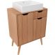 Gabinete para Banheiro 60 cm 2 Portas com Cuba Meire Amêndoa