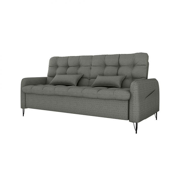 Sofá-Cama Casal 3 Lugares Pillar Linho Chumbo