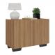 Mesa de Cabeceira com Pés 2 Portas Multimóveis MP4134 Rustic/Preta