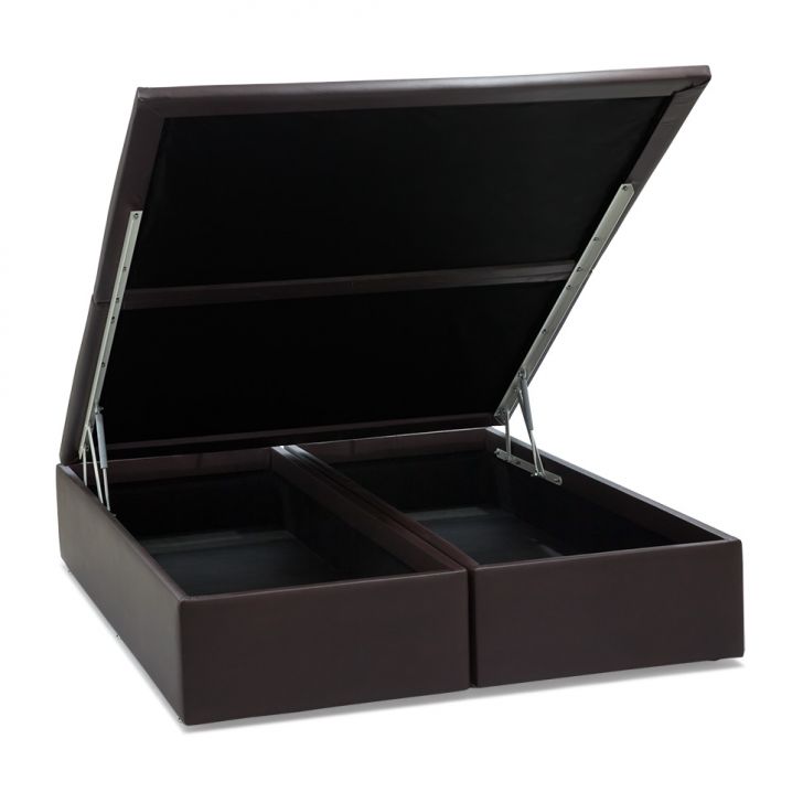 Image of Base Para Cama Box King Americana Com Baú Marrom PLA-OR067BE35UXSMOB