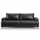 Sofá 3 Lugares 180cm Living Pés Curvos Santi D05 Sintético Preto - Mpozenato