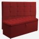 Kit Cabeceira Jordania+ Calçadeira Itália Casal 140 CM Suede Vermelho - D A Decor