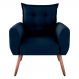 Poltrona Decorativa Alison Suede Azul