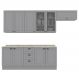 Cozinha Modulada 7 Pecas 280 cm CE791 Americana Cinza Calcare Henn