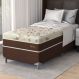 Cama Box Solteiro com Colchão Hórus (63x88x188) Bege e Marrom