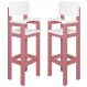 Kit 2 Cadeiras Alta Refeição Infantil Criança Restaurante Lanchonete MDF Rosa/Branco L12