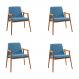 Kit 4 Cadeiras Decorativa Sala de Jantar Sidnei Linho Azul G17 - Gran Belo