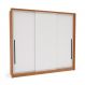 Guarda-Roupa Casal Valência 3 Portas 4 Gavetas Freijó e Branco