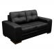 Sofá 2 Lugares Sala de Estar Milano 170cm Couro Preto G58 - Gran Belo