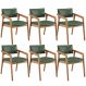 Kit 06 Cadeiras Para Sala de Jantar Estar Living Giorgia L02 Couríssimo Verde Musgo - Lyam Decor