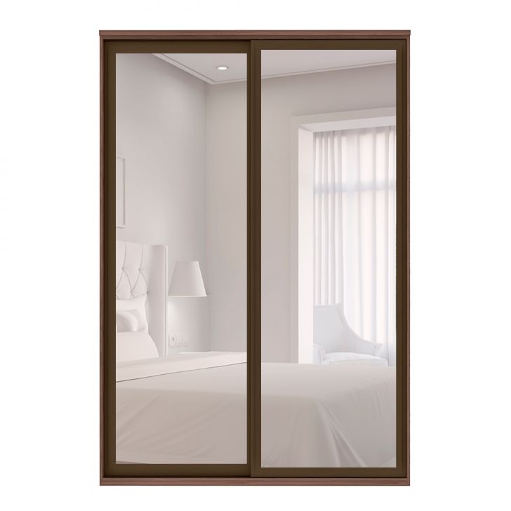 Image of Guarda-roupa Casal Com Espelho Londres Ii 2 Portas 3 Gavetas Marrom PLA-PR677CL35WZWMOB