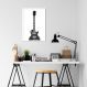 Quadro Instrumento Musical Guitarra 43x30 Caixa Branco