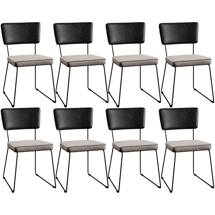 Kit 08 Cadeiras Decorativas Estofada Sala Jantar Allana L02 Couríssimo Preto Linho Bege - Lyam Decor