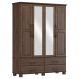 Guarda Roupa 4P 4G Espelho Madeira Maciça 168 cm 2252 Cafe Milani Store