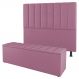 Kit Cabeceira e Baú Cama Box Solteiro Cora 90cm Suede Rosa - Desk Design