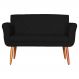 Namoradeira Decorativa Isabela Pés Palito Suede Preto - DS Estofados
