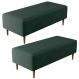 Kit 02 Puffs Decorativos Sala de Estar Bali W01 Pés Palito 120x50 cm Linho Verde Musgo - Lyam Decor