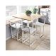 Conjunto Mesa Pinus 4 Cadeiras Estofado Industrial White e Laca Branca