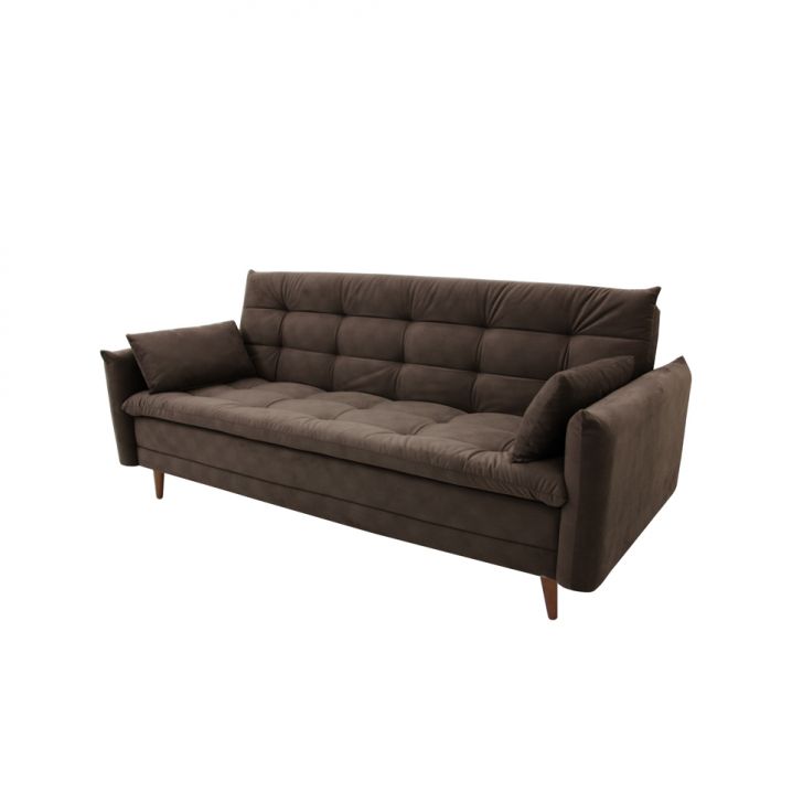 Sofá-Cama Casal 3 Lugares Marília Suede Café
