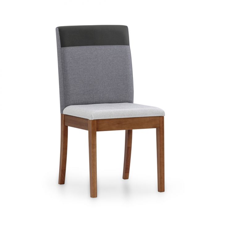 Cadeira Adeline Linho Cru e Cinza