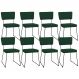 Kit 08 Cadeiras Decorativas Para Sala De Jantar Allana L02 Suede Verde Musgo - Lyam Decor