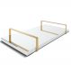 Bandeja Espelhada 25x50cm Borda Infinita Branca Com Alça Cobre