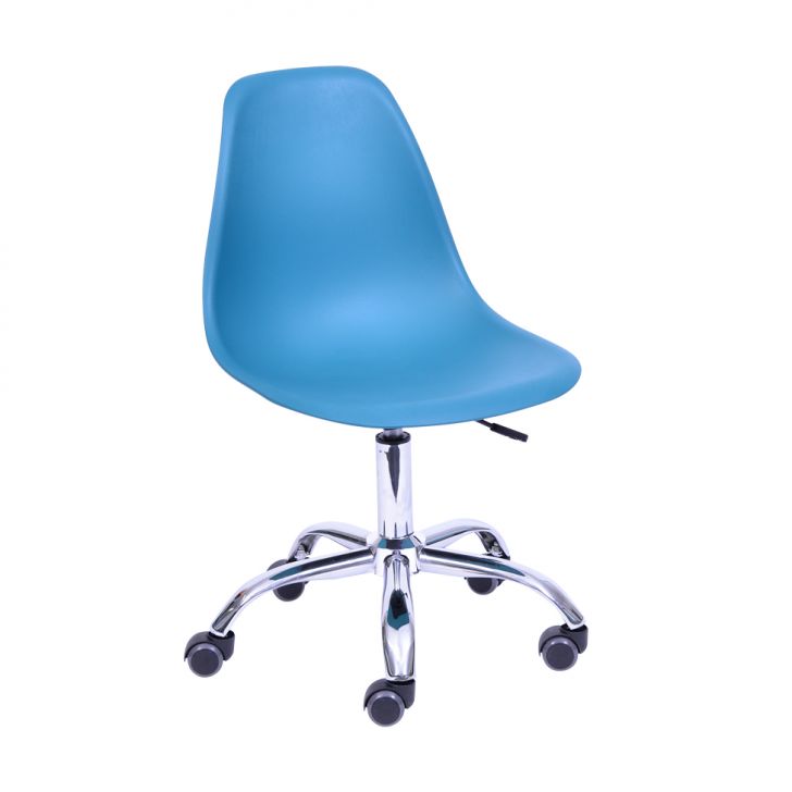 Cadeira DKR com Rodízios Azul Claro