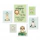 Kit 6 Quadros Quarto Infantil Safari - Listradinho - com vidro