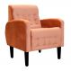 Poltrona Decorativa Luiza Para Sala de Tv Veludo Terracota - DS Estofados