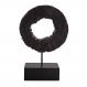 Escultura Decorativa "Círculo" em Poliresina Preto 43,5x10 cm - D'Rossi