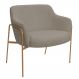 Poltrona Decorativa Jade Base Aço Ouro Fosco Bouclé Marrom Claro - Nexta Casa