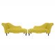 Combo 02 Recamier Namoradeira Divã Lado Direito e Esquerdo Olivia Suede Amarelo - DS Estofados