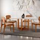 Image of Conjunto de Mesa de Jantar Retangular com Tampo de Vidro Off White Talia e 4 Cadeiras Prada Gold Linho Palha e Imbuia MO895TA35VNKMOB