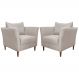 Kit 2 Poltronas Decorativa Sala de Estar Pés Palito Lubbock Couro Off White G58 - Gran Belo