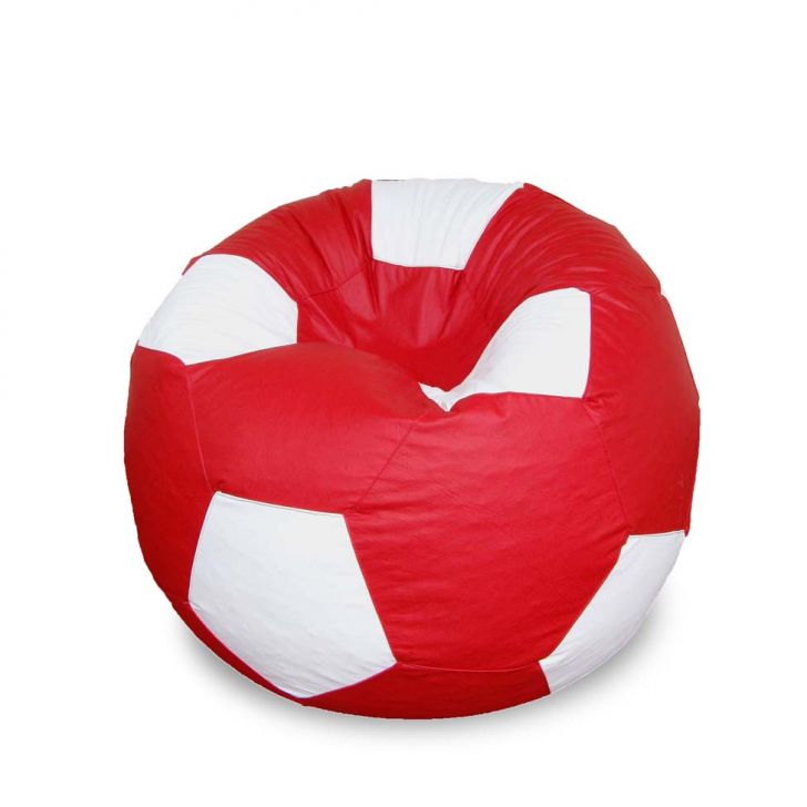 Puff Bola Super Em Vermelho & Branco