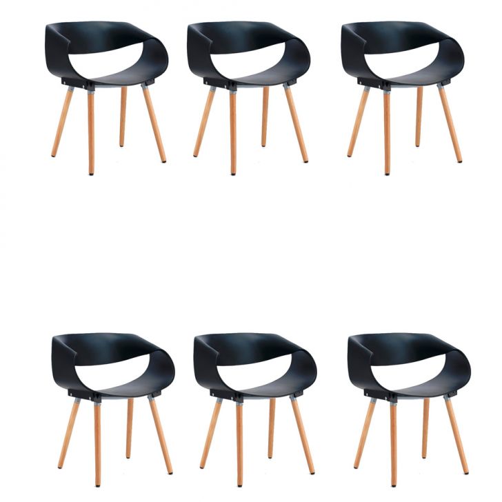 Conjunto Com 6 Cadeiras Infiniti Preto