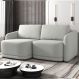 Sofá Cama Modulado Retrátil e Reclinável Decorativo Varsóvia 236cm Linho Cinza G33 - Gran Belo
