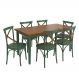 Conjunto Sala de Jantar e Cozinha Com 6 Cadeiras X Madeira Maciça Verde